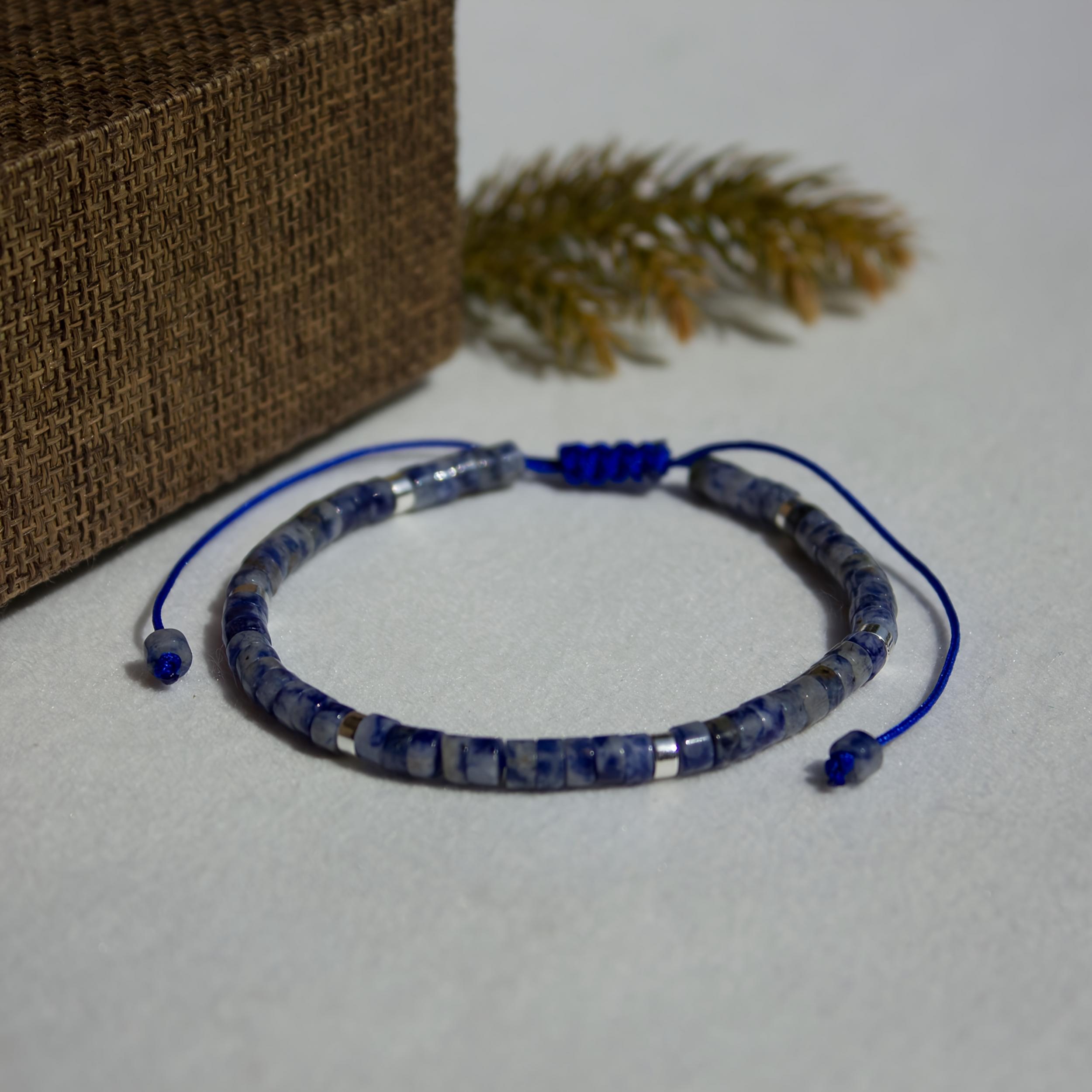 Adjustable Aquamarine Stone Bracelet Dainty & Minimalist